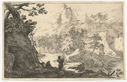 Landscape with Ruins of a Castle on a Hill, Jan Smees  Dutch, Etching