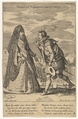Hispani et Hispanae in Vestitu Cultus, from Fashions of Different Nations, Pieter de Jode I Netherlandish, Engraving; first state of two