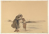There is Wheat in the Sea!, Jean-Louis Forain French, Black chalk, pen and black ink, and watercolor