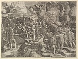 Sinon Deceiving the Trojans, Engraved by Giorgio Ghisi (Italian, Mantua ca. 1520–1582 Mantua), Engraving; fourth state of five