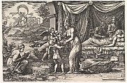 Allegory of Birth, Giorgio Ghisi (Italian, Mantua ca. 1520–1582 Mantua), Engraving; second state of five