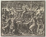 Apollo and the Muses, Giorgio Ghisi (Italian, Mantua ca. 1520–1582 Mantua), Engraving; first state of three
