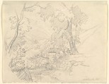 Landscape with a View in a Valley, Ferdinand Georg Waldmüller Austrian, Graphite