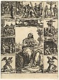 The Virgin of Sorrows; an image of the Virgin Mary surrounded by nine vignettes depicting scenes of her life, Giorgio Ghisi (Italian, Mantua ca. 1520–1582 Mantua), Engraving