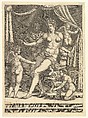 Venus and Vulcan Seated on a Bed and Three Putti, Giorgio Ghisi  Italian, Engraving