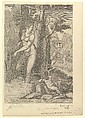 Venus Pricked by the Thorns of a Rose Bush; Cupid Asleep in the Foreground, Giorgio Ghisi  Italian, Engraving