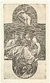 Three Muses and a Putto with a Lyre, a cruciform composition, from a series of eight compositions after Francesco Primaticcio's designs for the ceiling of the Gallery of Ulysses (destroyed 1738–39) at Fontainebleau, Giorgio Ghisi Italian, Engraving