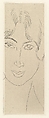 Mlle Landsberg with a Long Face, Henri Matisse (French, Le Cateau-Cambrésis 1869–1954 Nice), Etching on chine collé