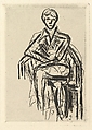Josette Gris– Figure in an Armchair, Henri Matisse (French, Le Cateau-Cambrésis 1869–1954 Nice), Etching on chine collé