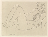 Nude with a Necklace and Long Hair, Henri Matisse (French, Le Cateau-Cambrésis 1869–1954 Nice), Etching on chine collé