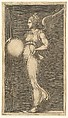 Female Winged Allegorical Figure Holding a Sphere, Giorgio Ghisi Italian, Engraving
