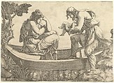 Danae and the infant Perseus cast out to sea by Acrisius, Giorgio Ghisi Italian, Engraving