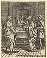 Virgin of Sorrows: The Presentation in the Temple; one of nine surrounding compartments from the Virgin of Sorrows, now separated, Giorgio Ghisi  Italian, Engraving