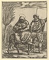 The Virgin of Sorrows: The Flight into Egypt; one of nine surrounding compartments from the Virgin of Sorrows, now separated, Giorgio Ghisi  Italian, Engraving