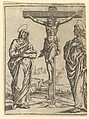 The Virgin of Sorrows: The Crucifixion; one of nine surrounding compartments from the Virgin of Sorrows, now separated, Giorgio Ghisi  Italian, Engraving