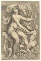 Thetis Seated with a Triton, Anonymous, Italian?, 16th century  Italian, Engraving