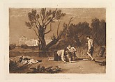 Young Anglers, part VII from "Liber Studiorum", Joseph Mallord William Turner  British, Etching and mezzotint; first state of three