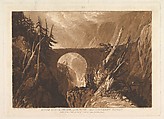Little Devil's Bridge over the Russ, above Altdorft, Switzerland, part IV, plate 19 from "Liber Studiorum", Joseph Mallord William Turner  British, Etching and mezzotint; first state of three