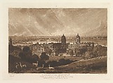 London from Greenwich, part V, plate 26 from "Liber Studiorum", Joseph Mallord William Turner  British, Etching and mezzotint; first state of four