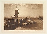 Windmill and  Lock, part VI, plate 27 from "Liber Studiorum", Joseph Mallord William Turner  British, Etching and mezzotint; first state of three