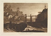 Lauffenbourgh on the Rhine, part VI, plate 31 from "Liber Studiorum", Joseph Mallord William Turner  British, Etching and mezzotint; first state of six (Finberg)