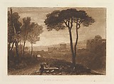 Scene in the Campagna, part ViII, plate 38 from "Liber Studiorum", Joseph Mallord William Turner  British, Etching and mezzotint; first state of two (Finberg)
