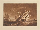 Entrance of Calais Harbour, part XI, plate 55 from "Liber Studiorum", Joseph Mallord William Turner British, Etching, aquatint and mezzotint; first state of six