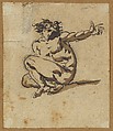Study of a Male Nude (Althaemenes) in Despair, Nicolai Abraham Abildgaard Danish, Pen and brown ink, brown wash, over graphite