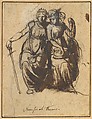 Nemesis and Themis, Nicolai Abraham Abildgaard Danish, Pen and brown ink, brown wash, heightened with white gouache, over black chalk