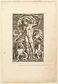 Neptune Between Two Sea Horses, Anonymous, Italian?, 16th century Italian, Engraving