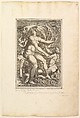 Thetis Seated with a Triton, Anonymous, Italian?, 16th century  Italian, Engraving