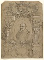 Portrait of Johann Schweickhardt von Kronberg, Archbishop of Mainz, Gerhard Brück  German, Pen and brown and black ink, brown wash, heightened with body color