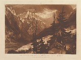 The Source of the Arvaron in the Valley of Chamouni, Savoy, part XII, plate 60 from "Liber Studiorum", Joseph Mallord William Turner  British, Etching and mezzotint; first state of three