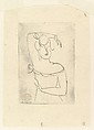 Female Figure (Bust of Woman with Raised Arm), Elie Nadelman (American (born Poland), Warsaw 1882–1946 Riverdale, New York), Drypoint; first state of two