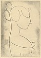 Female Head (Profile Bust of a Girl), Elie Nadelman (American (born Poland), Warsaw 1882–1946 Riverdale, New York), Drypoint; first state of two