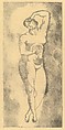 Female nude, standing, Elie Nadelman (American (born Poland), Warsaw 1882–1946 Riverdale, New York), Drypoint; first state of six