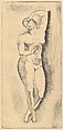 Female nude, standing, Elie Nadelman (American (born Poland), Warsaw 1882–1946 Riverdale, New York), Drypoint; fifth state of six