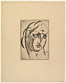 Female Head (Woman's Head), Elie Nadelman (American (born Poland), Warsaw 1882–1946 Riverdale, New York), Drypoint