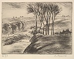 Landscape at Osny (Paysage à Osny), from "L'Estampe Originale", Camille Pissarro French, Etching and drypoint on laid paper; first state of two