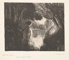 Bather, Evening, Camille Pissarro  French, Lithograph on chine collé; only state