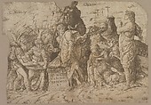 The Entombment of Christ, Andrea Mantegna (Italian, Isola di Carturo 1430/31–1506 Mantua), Engraving and drypoint; second state of two