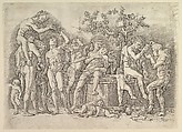 Bacchanal with Wine Vat, Andrea Mantegna Italian, Engraving (late, re-worked impression)