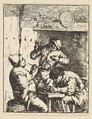 Singer Standing Between Two Smokers, Adriaen van Ostade Dutch, Etching