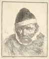 Old Man with White Collar and Pointed Hat, Adriaen van Ostade  Dutch, Etching