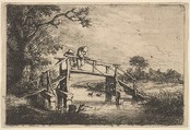 Two Anglers on a Bridge, Adriaen van Ostade Dutch, Etching; fourth state of seven