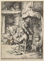 Father Feeding his Child, Adriaen van Ostade  Dutch, Etching