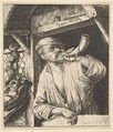 Baker Blowing Horn, Adriaen van Ostade  Dutch, Etching