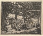The Barn, Adriaen van Ostade  Dutch, Etching; third state of ten