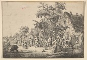 Dance Under the Trellis, Adriaen van Ostade  Dutch, Etching