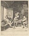 Tric Trac Players, Adriaen van Ostade  Dutch, Etching